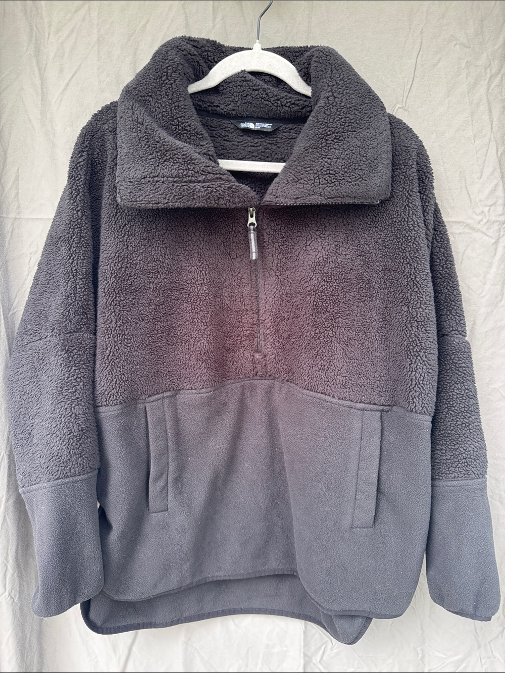 The North Face Men's Charcoal Sherpa Zip Pullover